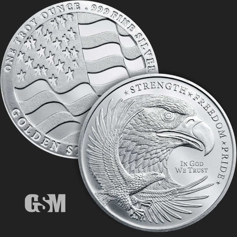 GSM Silver Eagle Round 1/10th Troy Ounce