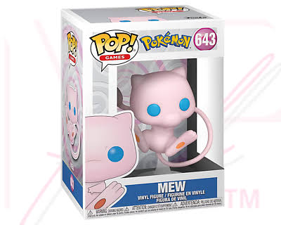 POKEMON FUNKO POP GAMES 643 Mew Vinyl Figure with Clear PVC Protector